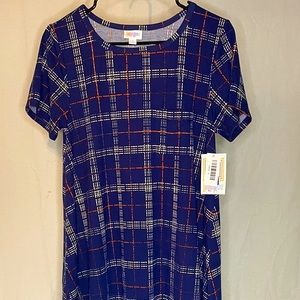 NWT Lularoe Carly Blue Plaid XL